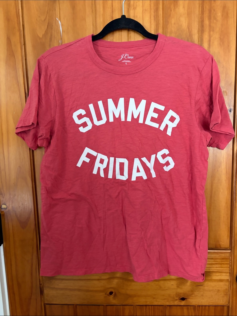 J. Crew Summer Fridays Graphic Tee large red white Cotton
